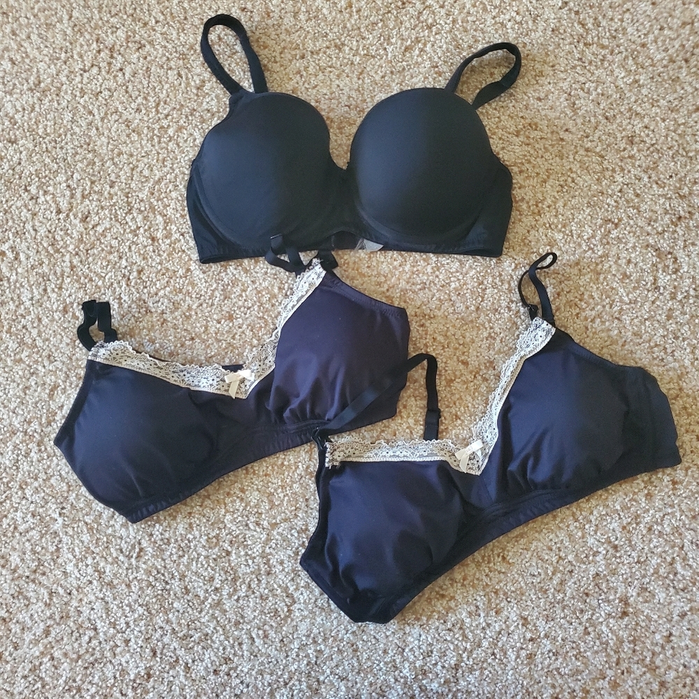 1 Bra + 2 Bralette Maternity Nursing Bralette Sz 34D / M